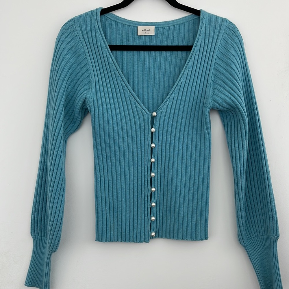 Aritzia Wilfred Pearl Cardigan Small
